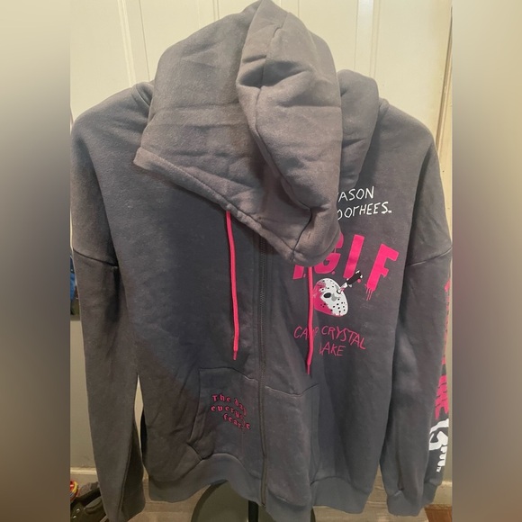 Jason Voorhies Gray and Pink zip-up hoodie! NWT! Size M (8/10) - Picture 2 of 5